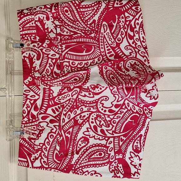 Kenji Anthropologie flat front shorts - size 6 - hot pink/white - Picture 4 of 8